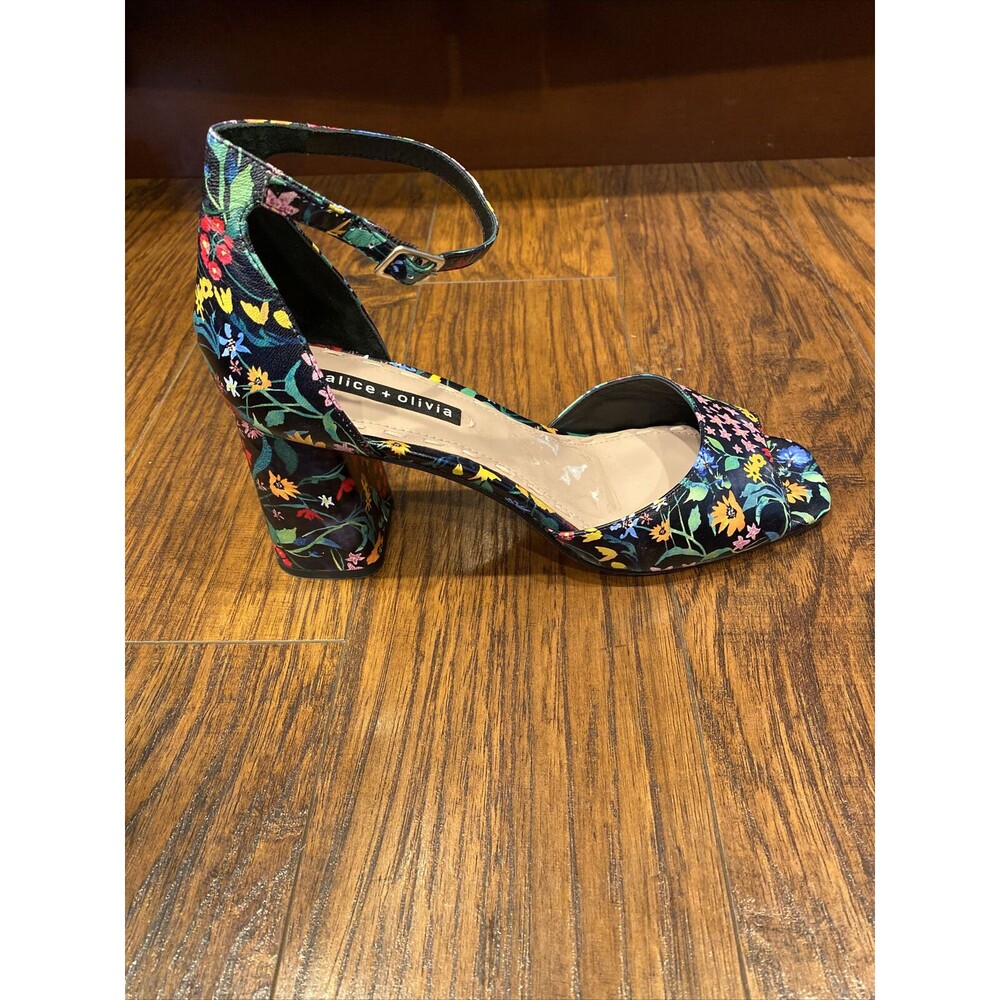 Alice + Olivia by Stacey Bendet Whitney Floral Ankle Strap Sandals Size 10 EU 40 - Picture 8 of 9